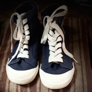 Rocket Dog Navy High-Top Sneakers with White Laces